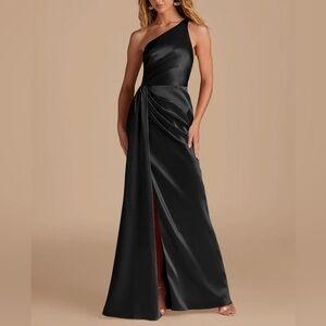 AZAZIE MIKA Black Satin Dress - wedding guest/bridesmaid